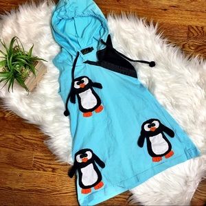 Rollick Girls Penguin Hooded Dress Blue Black 4